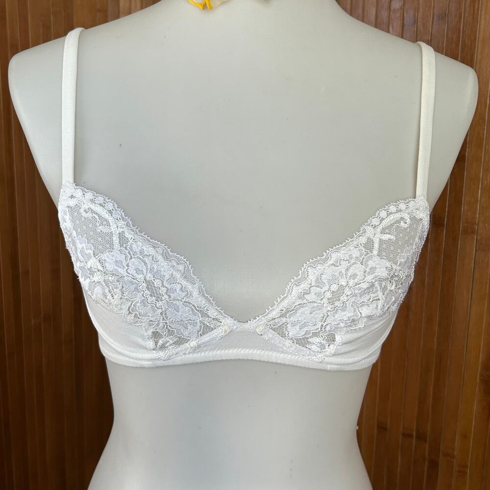 La Perla White Lace Wireless Soft Cup Bra Size US 32B / IT 1